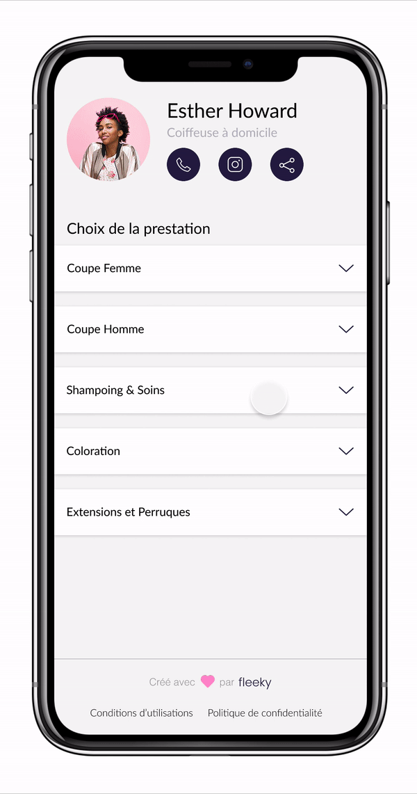 Démonstration d'une page de reservation en ligne